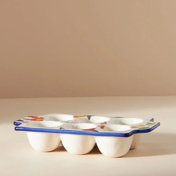 LAST ONE ! Anthropologie HAPPY BRIGHT CHEERFUL Luna Bakeware Egg Crate NWT - Picture 3 of 6